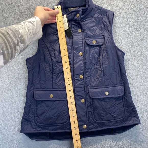 Talbots Snap Front Quilted Sweater Vest Womens S/P Fleece Lined Outdoorsy Hiking - Picture 6 of 8